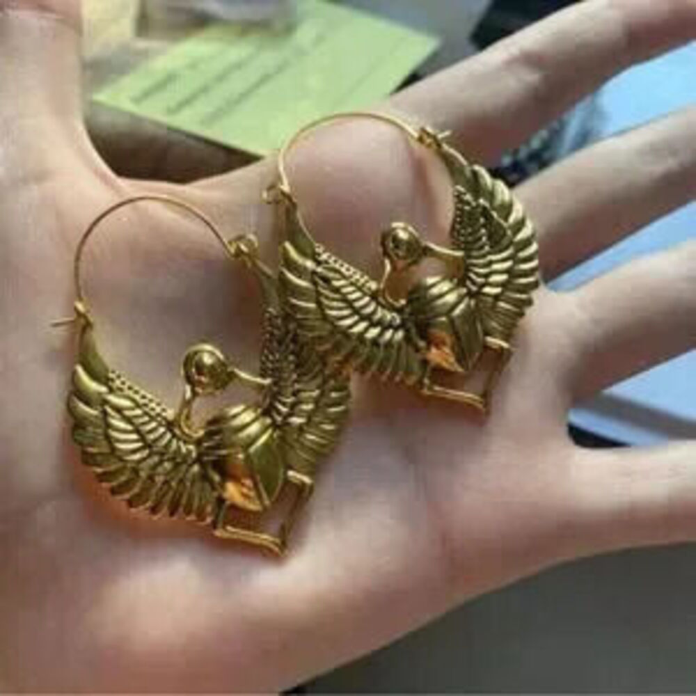 Scarab Egyptian Talisman Wings Earrings